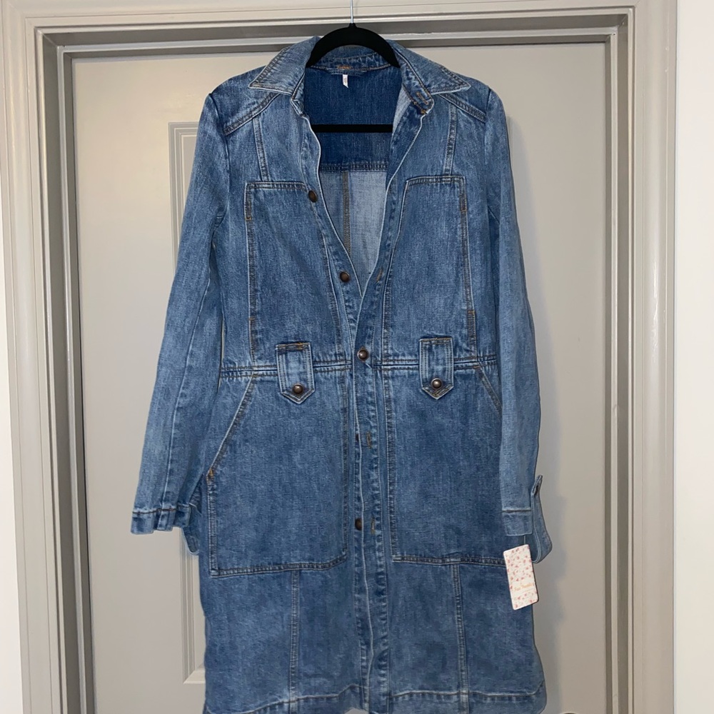 Free People Denim Trench Coat